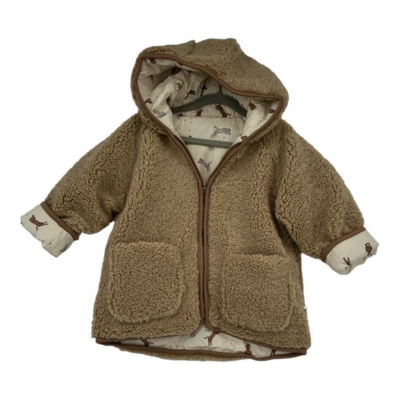 Long sleeve fleece toddler jacket (brown) (18-24 months) - Picture 3 of 5